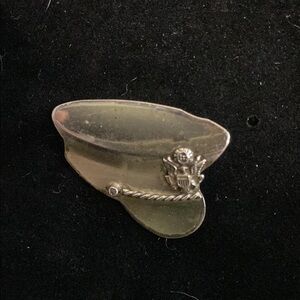 Vintage Sterling  WWII SweetHeart Brooch / Pin - Military Cap / Hat